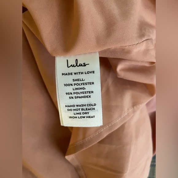 Lulu’s Glamourous Lifestyle Blush Pink Satin Faux-Wrap Mini Dress - Picture 9 of 11